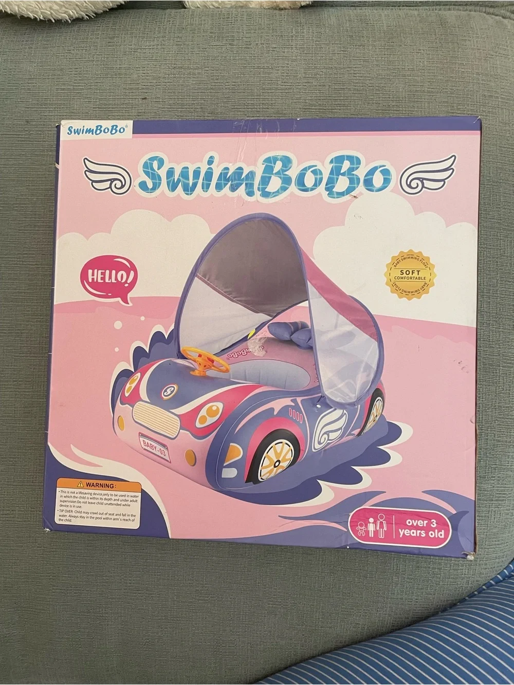 Baby kids Inflatable floating car for pool